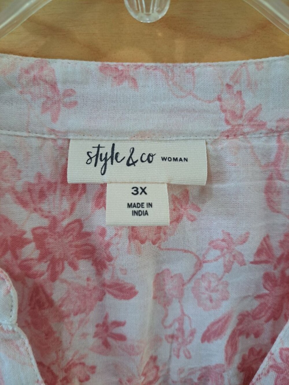New 3XL Floral Style & Co Womens Button-Front Blouse Pleated Lace Cottagecore - Picture 3 of 12